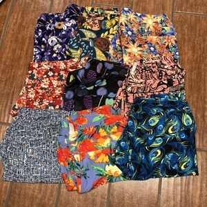 LuLaRoe TC Leggings Lot Of 9 Tall & Curvy Bundle Mixed Prints Soft Bright Colors